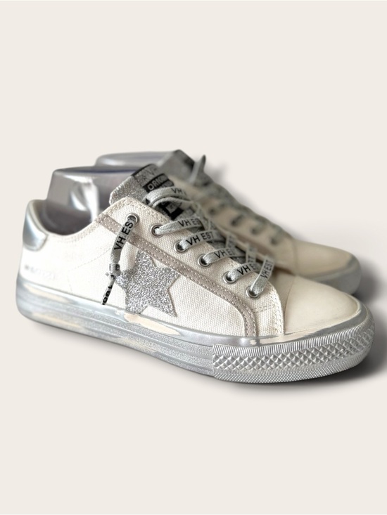 Vintage Havana Shoes - Vintage Havana White & Silver Low-Top Sneakers